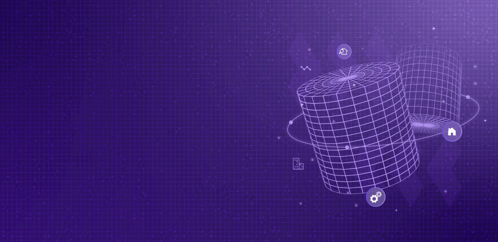 Abstract background image in SourceRE branded purple showcasing teh power of an MLSs database